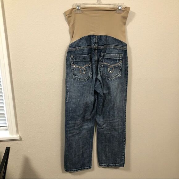Get Used by Lexi Women's Maternity Secret Fit Belly Cropped Jeans  size small - Picture 4 of 7